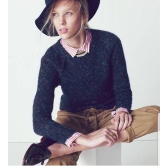 Madewell Sweaters - Madewell Navy Blue Soft Fleck Crew Neck Sweater Sm